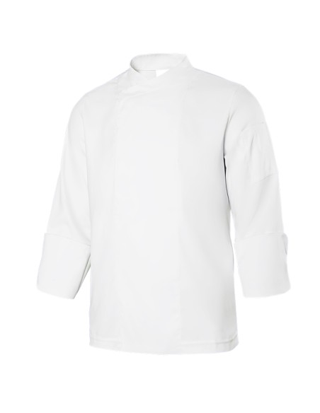 CHAQUETA COCINA MICROFIBRA ML. BLANCO TALLA 
XS-3XL